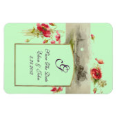 ROMANTİCA MONOGRAM/POPPIEN, Save the Date, grün Magnet (Horizontal)