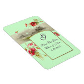 ROMANTİCA MONOGRAM/POPPIEN, Save the Date, grün Magnet (Rechte Seite)