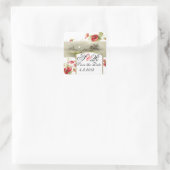 ROMANTİCA MONOGRAM / RED POPPIES SAVE THE DATE QUADRATISCHER AUFKLEBER (Tasche)