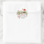 ROMANTİCA MONOGRAM / RED POPPIES SAVE THE DATE RUNDER AUFKLEBER (Tasche)