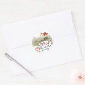 ROMANTİCA MONOGRAM / RED POPPIES SAVE THE DATE RUNDER AUFKLEBER (Umschlag)