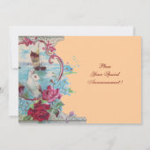 ROMANTICA MONOGRAM, rot-weiß-pink-gelb Einladung (Rückseite)