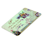 ROMANTİCA MONOGRAM, Save the Date, grün Magnet (Linke Seite)