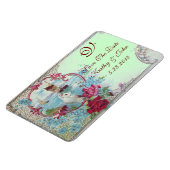 ROMANTİCA MONOGRAM, Save the Date, grün Magnet (Linke Seite)