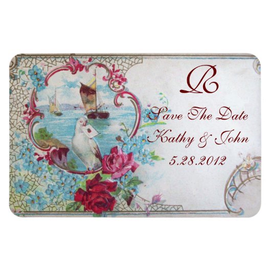 ROMANTİCA MONOGRAM, Save the Date Magnet (Horizontal)
