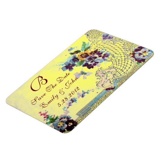 ROMANTİCA MONOGRAM, Save the Date Magnet (Linke Seite)