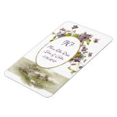 ROMANTİCA MONOGRAM/VIOLETTEN, Save the Date, weiß Magnet (Linke Seite)