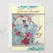 ROMANTİCA MONOGRAMM Gold Metallic Papier Einladung (Vorderseite)