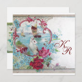 ROMANTİCA MONOGRAMM, goldenes Metallpapier Ankündigung (Vorne/Hinten)