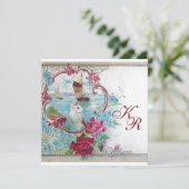 ROMANTİCA MONOGRAMM, goldenes Metallpapier Ankündigung (Stehend Vorderseite)