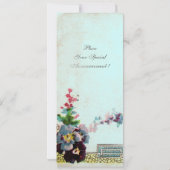 ROMANTİCA Pink Aquamarin Blue Floral Wedding Progr Save The Date (Rückseite)