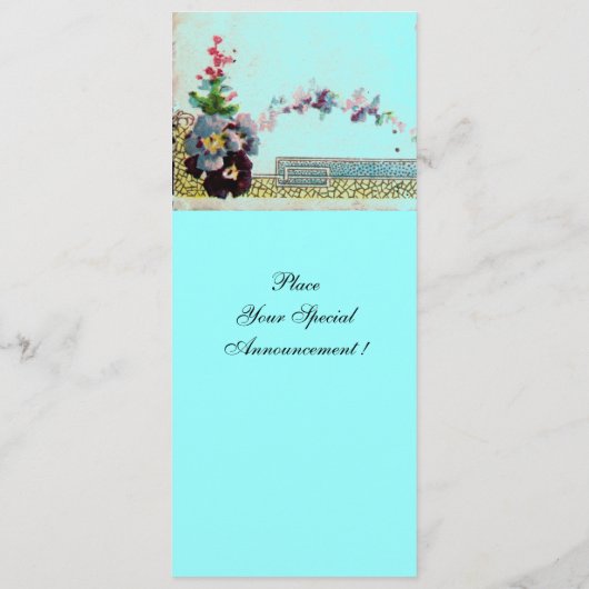 ROMANTİCA Pink Blue Floral Wedding Program Programm (Rückseite)