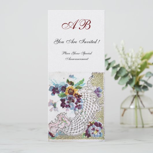 ROMANTİCA Pink Blue White Floral Wedding Program Programm (Stehend Vorderseite)