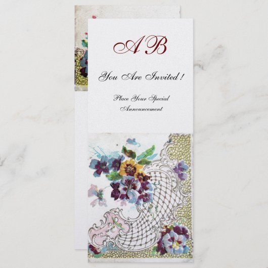 ROMANTİCA Pink Blue White Floral Wedding Program Programm (Vorne/Hinten)