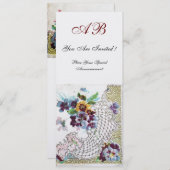 ROMANTİCA Pink Blue White Floral Wedding Program Programm (Vorne/Hinten)