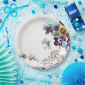 ROMANTICA Pink Blue White Wedding Floral Pappteller (Party)