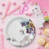 ROMANTICA Pink Blue White Wedding Floral Pappteller (Party)