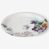 ROMANTICA Pink Blue White Wedding Floral Pappteller (Schrägansicht)