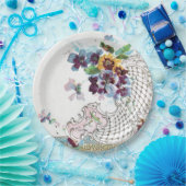 ROMANTICA Pink Blue White Wedding Floral Pappteller (Party)