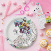 ROMANTICA Pink Blue White Wedding Floral Pappteller (Party)