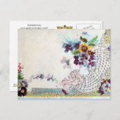 ROMANTICA Pink Blue White Wedding Floral Postkarte (Vorne/Hinten)