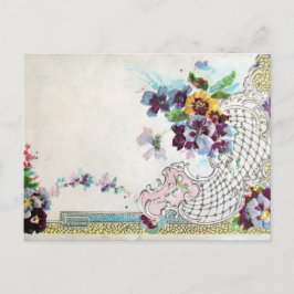 ROMANTICA Pink Blue White Wedding Floral Postkarte