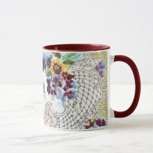 ROMANTICA Pink Blue White Wedding Floral Tasse