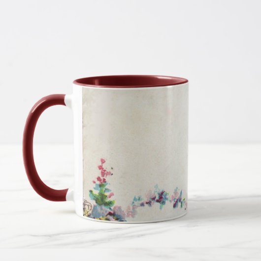 ROMANTICA Pink Blue White Wedding Floral Tasse (Links)