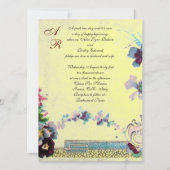 ROMANTICA Pink Blue Yellow Floral Wedgram Einladung (Rückseite)