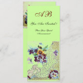 ROMANTICA Pink Green Floral Wedding Program Programm (Vorne/Hinten)