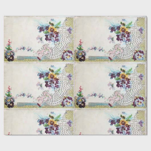 ROMANTİCA / Romantischer Blumenkorb, Elegante Blum Geschenkpapier (Flach)