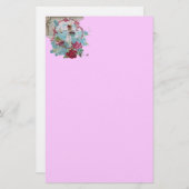 ROMANTİCA, rosa blaues Weiß Briefpapier (Vorne/Hinten)