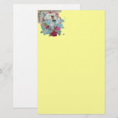 ROMANTİCA, rosa blaugelb Briefpapier (Vorne/Hinten)