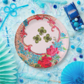 ROMANTICA ,ST.PATRICK'S KLEEBLATTS UND ROSE Blumen Pappteller (Party)