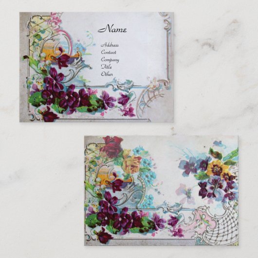 ROMANTICA-Stiefmütterchen, Violetten, Winter-Blume Visitenkarte (Vorne/Hinten)