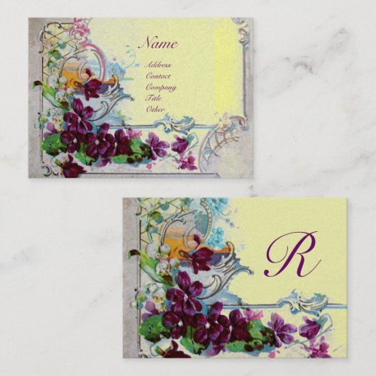 ROMANTICA-Stiefmütterchen, Violetten, Winter-Blume Visitenkarte (Vorne/Hinten)