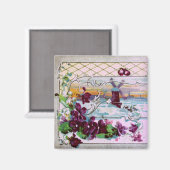 ROMANTICA Winterlandschaft,Stiefmütterchen,Blumenw Magnet (Vorderseite/Rückseite)