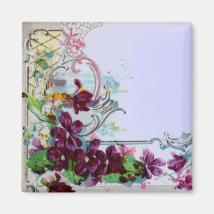 ROMANTICA Wirbel Lila Stiefmütterchen Blau Magnet