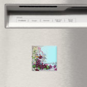 ROMANTICA Wirbel Lila Stiefmütterchen Blau Magnet (In Situ (Geschirrspüler))