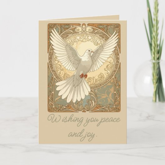 Romantically Nostalgic Peace Dove Greeting Card Feiertagskarte (Vorderseite)