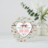 RomanticCharm Vintag Floral Wedding Collection Einladung (Stehend Vorderseite)