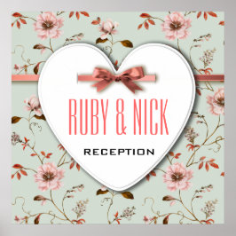 RomanticCharm Vintag Floral Wedding Collection Poster