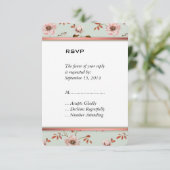 RomanticCharm Vintag Floral Wedding Collection RSVP Karte (Stehend Vorderseite)