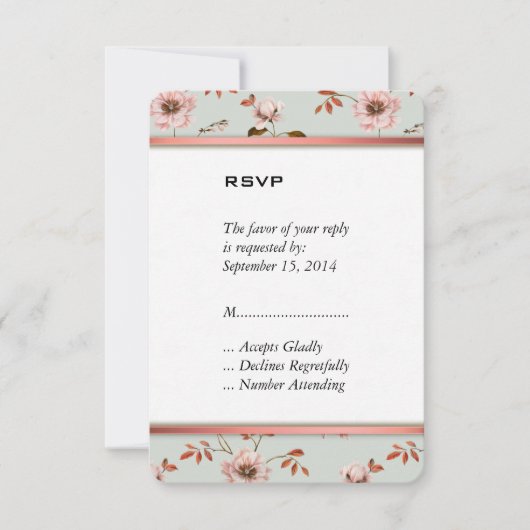 RomanticCharm Vintag Floral Wedding Collection RSVP Karte (Vorderseite)