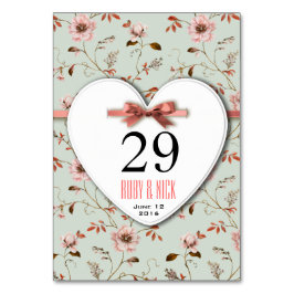 RomanticCharm Vintage Blume Hochzeitskollektion Tischnummer