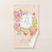 Romantics Blooming Garden Monogram Beige Badhandtuch Set (Handtuch)