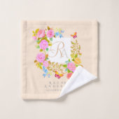 Romantics Blooming Garden Monogram Beige Badhandtuch Set (Waschlappen)