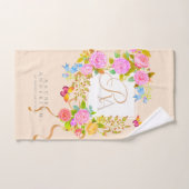 Romantics Blooming Garden Monogram Beige Badhandtuch Set (Handtuch)