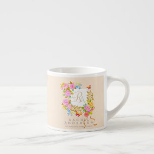 Romantics Blooming Garden Monogram Beige Espressotasse