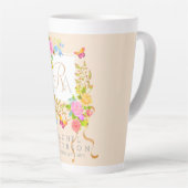 Romantics Blooming Garden Monogram Beige Latte Tas Milchtasse (Rechte Ecke)